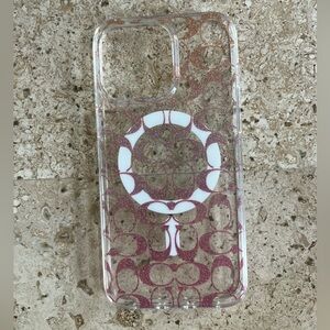 COACH iPhone 15 Pro Max Protective Case MagSafe Signature C Clear Phone Cover